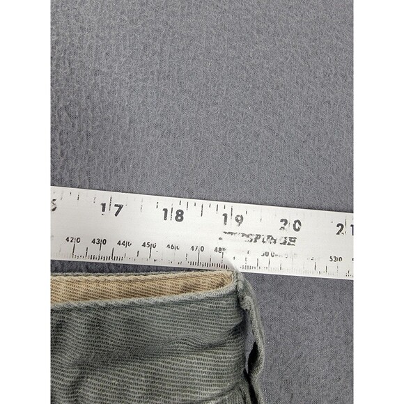 Abercrombie & Fitch Pants Mens 40x32 Green Weathered Chinos Pleated Twill Olive - Picture 7 of 14